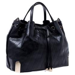 Pre Owned Chloe Black Quilted Leather Charlie Bucket Bag 