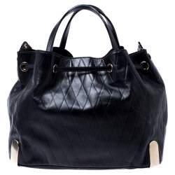 Pre Owned Chloe Black Quilted Leather Charlie Bucket Bag 