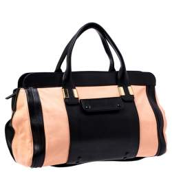 Pre Owned Chloe Orange/Black Leather Large Alice Satchel