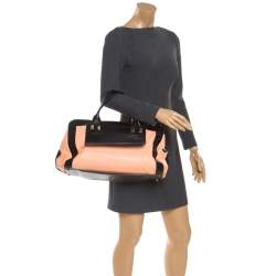 Pre Owned Chloe Orange/Black Leather Large Alice Satchel