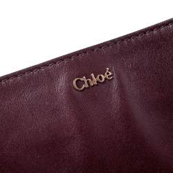 Pre Owned Chloe Burgundy Leather Top Handle Bag