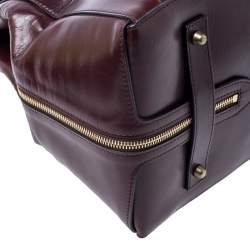 Pre Owned Chloe Burgundy Leather Top Handle Bag