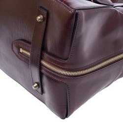 Pre Owned Chloe Burgundy Leather Top Handle Bag