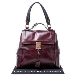 Pre Owned Chloe Burgundy Leather Top Handle Bag