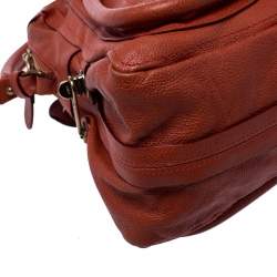 Pre Owned Chloe Orange Leather Medium Paraty Shoulder Bag
