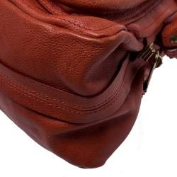 Pre Owned Chloe Orange Leather Medium Paraty Shoulder Bag