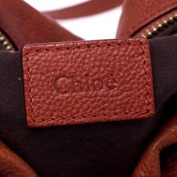 Pre Owned Chloe Orange Leather Medium Paraty Shoulder Bag