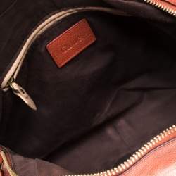 Pre Owned Chloe Orange Leather Medium Paraty Shoulder Bag