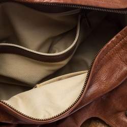 Pre Owned Chloe Brown/Tan Python and Leather Silverado Satchel