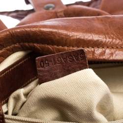 Pre Owned Chloe Brown/Tan Python and Leather Silverado Satchel