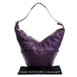 مملوكة مسبقًا حقيبة يد كلوي سلسلة ثلاثية ميلتون جلد بنفسجية