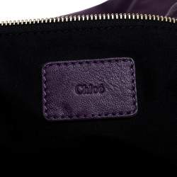 مملوكة مسبقًا حقيبة يد كلوي سلسلة ثلاثية ميلتون جلد بنفسجية