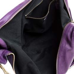 مملوكة مسبقًا حقيبة يد كلوي سلسلة ثلاثية ميلتون جلد بنفسجية