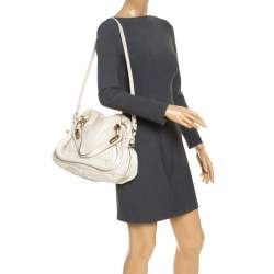 Pre Owned حقيبة كتف كلوي باراتي جلد كريمية متوسطة