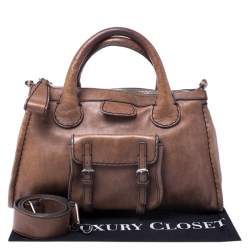 Pre Owned Chloe Brown Leather Edith Satchel