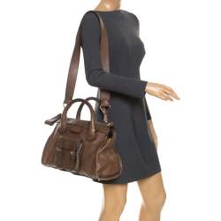 Pre Owned Chloe Brown Leather Edith Satchel