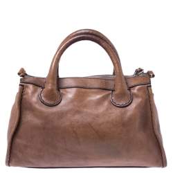 Pre Owned Chloe Brown Leather Edith Satchel