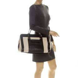 Pre Owned Chloe Black/Beige Leather Alison Satchel