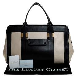 Pre Owned Chloe Black/Beige Leather Alison Satchel