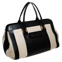 Pre Owned Chloe Black/Beige Leather Alison Satchel