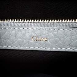 Pre Owned Chloe Pale Blue Leather Medium Sally Flap Shoulder Bag