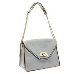 Pre Owned Chloe Pale Blue Leather Medium Sally Flap Shoulder Bag