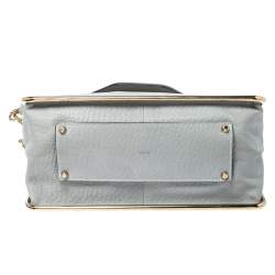 Pre Owned Chloe Pale Blue Leather Medium Sally Flap Shoulder Bag