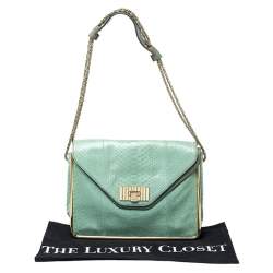 Pre Owned Chloe Bicolor Python and Leather Medium Sally Shoulder Bag