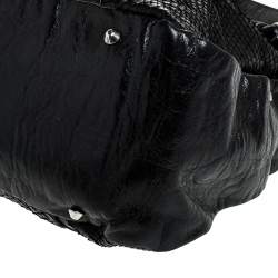 Pre Owned Chloe Black Python Large Heloise Satchel