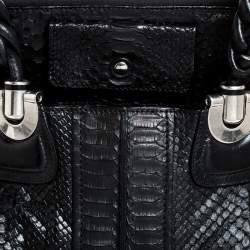 Pre Owned Chloe Black Python Large Heloise Satchel