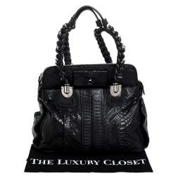 Pre Owned Chloe Black Python Large Heloise Satchel