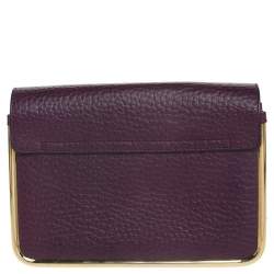Pre Owned Chloe Purple Leather Small Sally Shoulder Bag