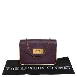 Pre Owned Chloe Purple Leather Small Sally Shoulder Bag
