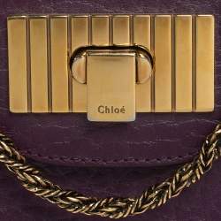 Pre Owned Chloe Purple Leather Small Sally Shoulder Bag