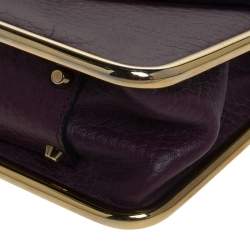 Pre Owned Chloe Purple Leather Small Sally Shoulder Bag