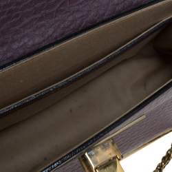 Pre Owned Chloe Purple Leather Small Sally Shoulder Bag