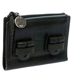 Pre Owned Chloe Green Leather Bifold Wallet