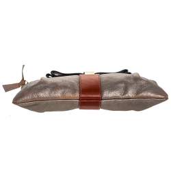 Pre Owned Chloe Metallic Silver Leather Nicosi Pouch