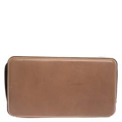 Pre Owned Chloe Beige Leather Zip Around Clutch