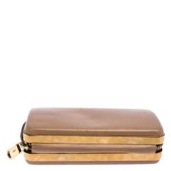 Pre Owned Chloe Beige Leather Zip Around Clutch