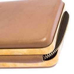 Pre Owned Chloe Beige Leather Zip Around Clutch