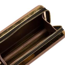 Pre Owned Chloe Beige Leather Zip Around Clutch