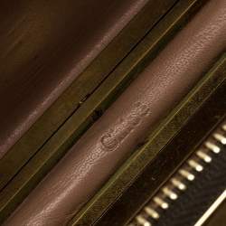 Pre Owned Chloe Beige Leather Zip Around Clutch