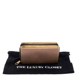 Pre Owned Chloe Beige Leather Zip Around Clutch