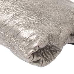 Pre Owned Chloe Metallic Gold Leather Padlock Chain Clutch