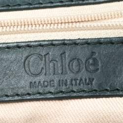 Pre Owned Chloe Green Python and Leather Silverado Satchel