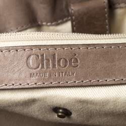 Pre Owned Chloe Light Brown Python and Leather Silverado Satchel