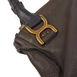 Pre Owned حقيبة ساتشل كلوي مارسيه جلد بنية داكنة متوسطة