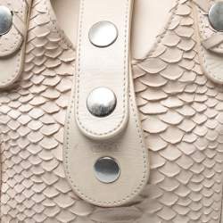 Pre Owned Chloe Off White Python and Leather Silverado Satchel