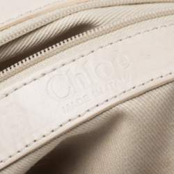 Pre Owned Chloe Off White Python and Leather Silverado Satchel